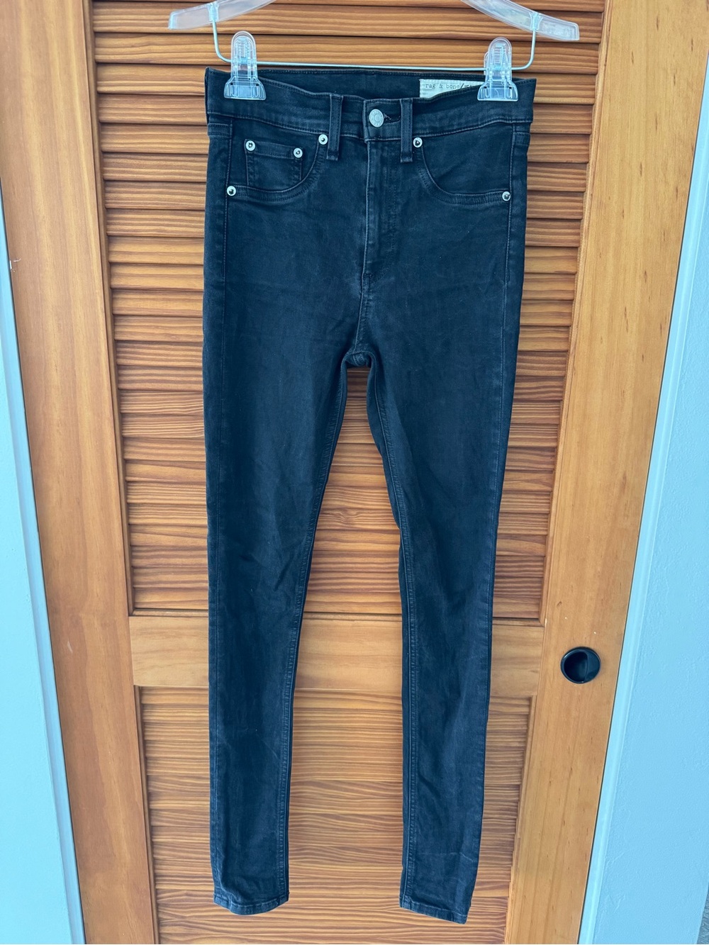 RAG & BONE Women’s Black High-Rise Skinny Jeans